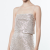 ENZA COSTA SEQUIN CAMI IN NUDE/SILVER