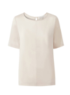 BARBARA LOHMANN AFRA SHORT SLEEVE SILK SHELL WITH SEAM IN BEIGE