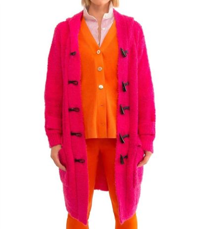 Gretchen Scott Boucle Stadium Coat In Magenta In Pink