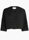 Erdem Crystal-embellished Textured Cropped Jacket In Black