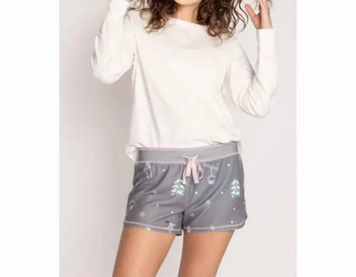 Pj Salvage Ski Lover Thermal Velour Pj Short In Grey