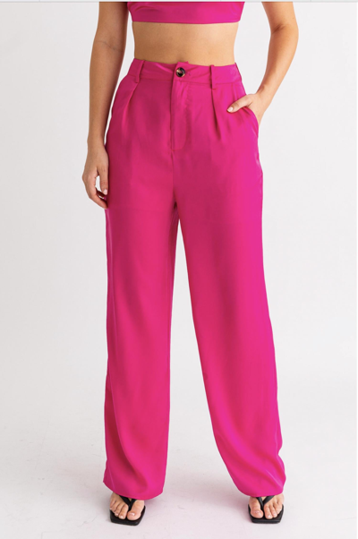 Le Lis Wide Leg Pants In Hot Pink