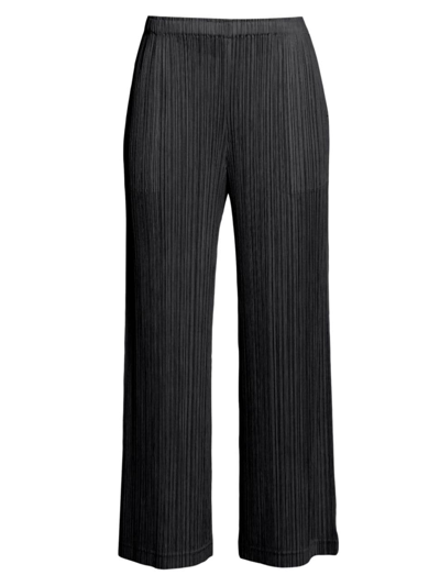 Issey Miyake Women's Thicker Bottoms 1 Pleated Straight-leg Pants In Black