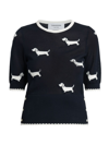 THOM BROWNE WOMEN'S HECTOR INTARSIA-KNIT TIPPED TOP