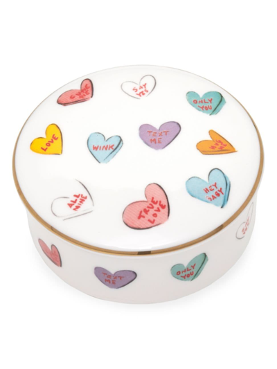 Halcyon Days Only You Round Trinket Box In White