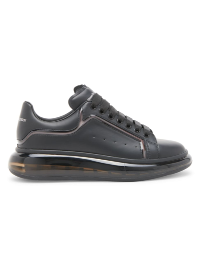 Alexander Mcqueen Men's Oversized Clear-sole Leather Low-top Sneakers In Blackmulti