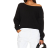 BOBI OFF SHOULDER LONG SLEEVE TOP IN BLACK