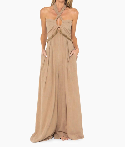 JUST BEE QUEEN ESME JUMPSUIT IN BEIGE