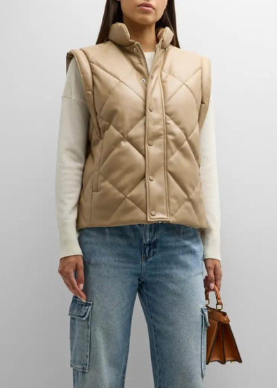 Pistola Candice Puffer Vest In Beige