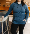 Ampersand Ave Sideslit Hoodie In Teal In Blue