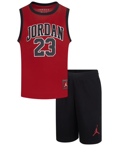 Jordan Kids' Little Boys 23 Jersey Set In Red/black