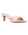 New York And Company Gaia Womens Solid Faux Leather Heels In Nude