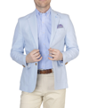Tailorbyrd Solid Notch Lapel Linen Blend Sport Coat In Lt Blue