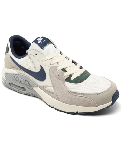 Nike Men's Air Max Excee Casual Sneakers From Finish Line In Sail,midnight Navy