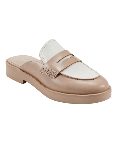 Marc Fisher Women's Burlesk Slip-on Backless Casual Loafers In Light Natural - Faux Leather