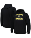 Profile Men's  Black Pittsburgh Penguins Big And Tall Arch Over Logo Pullover Hoodie In Black