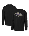 47 BRAND MEN'S '47 BRAND BLACK DISTRESSED BALTIMORE RAVENS PREMIER FRANKLIN LONG SLEEVE T-SHIRT