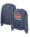 Colosseum Navy Auburn Tigers Audrey Washed Pullover Sweatshirt In Navy