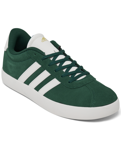 Adidas Originals Big Kids Vl Court 3.0 Casual Sneakers From Finish Line In Collegiate Green,off White