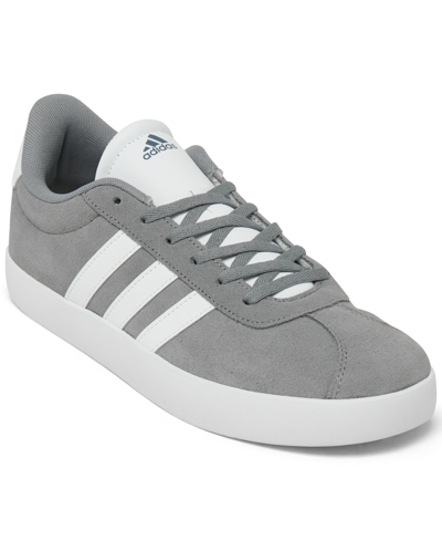 Adidas Originals Big Kids Vl Court 3.0 Casual Sneakers From Finish Line In Gray,cloud White