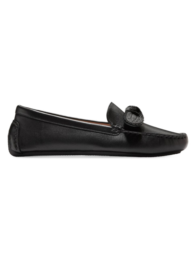Cole Haan Women's Bellport Bow Leather Driving Loafers In Black