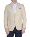 Tailorbyrd Solid Notch Lapel Linen Blend Sport Coat In Khaki