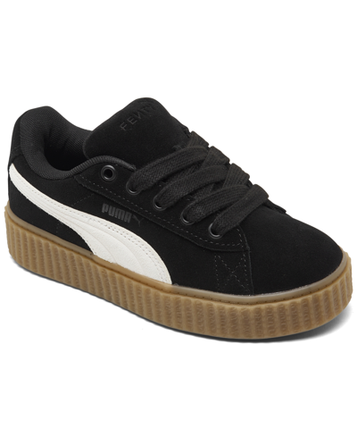 Puma Kids' X Fenty Little Girls Creeper Phatty Casual Sneakers From Finish Line In Black,white