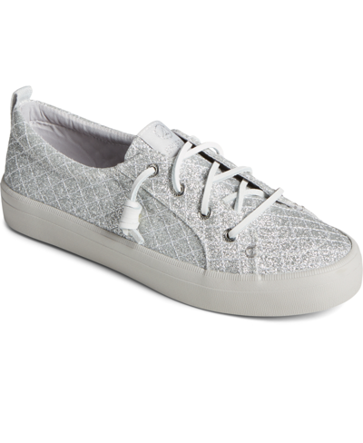 Sperry Women's Crest Vibe Textile Sneakers Women's Shoes In Silver