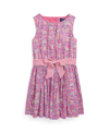 Polo Ralph Lauren Toddler And Little Girls Floral Cotton Poplin Dress In Palais Floral Hot Pink