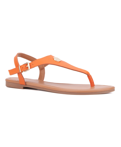 New York And Company Women's Nari Flat Sandal In Orange