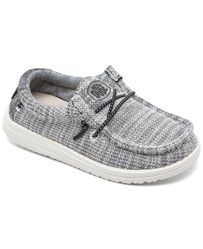Hey Dude Babies' Toddler Kids Wally Stretch Casual Sneakers From Finish Line In Gray,black,white