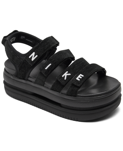 Nike Women's Icon Classic Se Sandals From Finish Line In Black,white