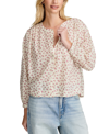 LUCKY BRAND WOMEN'S FLORAL-PRINT SMOCKED BLOUSE