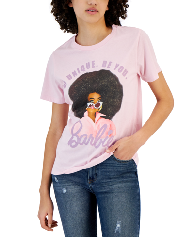 Grayson Threads, The Label Juniors' Be Unique Barbie Graphic T-shirt In Pink