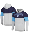 Fanatics Branded Navy Memphis Grizzlies Contrast Pieced Pullover Hoodie In Navy