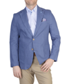 Tailorbyrd Solid Notch Lapel Linen Blend Sport Coat In Denim Blue