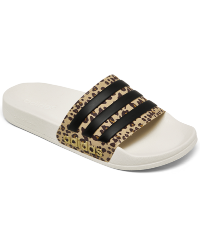 Adidas Originals Women's Adilette Shower Slide Sandals From Finish Line In Off White,core Black