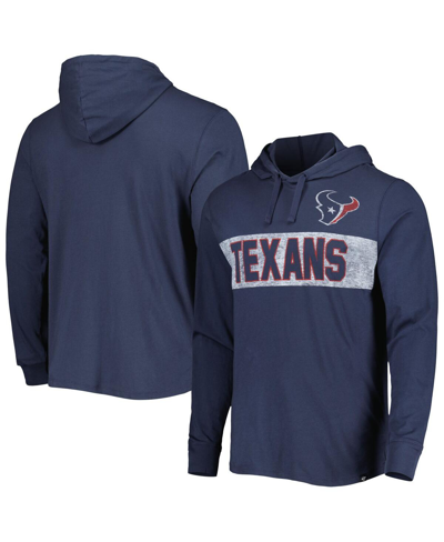 47 Brand Men's ' Navy Distressed Houston Texans Field Franklin Hooded Long Sleeve T-shirt