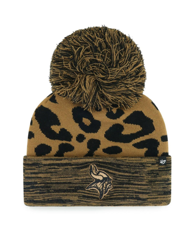 47 Brand Women's ' Brown Minnesota Vikings Rosette Cuffed Knit Hat With Pom