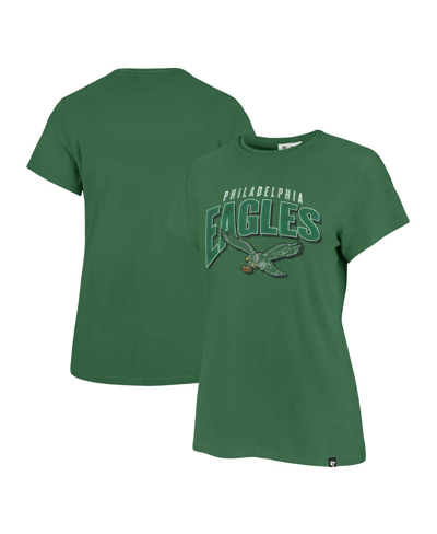 47 Brand Women's ' Kelly Green Distressed Philadelphia Eagles Gridiron Classics Treasure Frankie T-sh