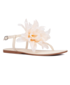 New York And Company Big Flower Women's T-strap Sandal In Bone