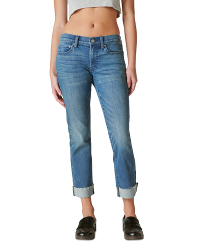 Lucky Brand Sweet Straight Raw Hem Mid Rise Crop Straight Leg Jeans In Gemini