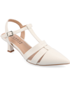 Journee Collection Jazlynn Pump In Stone Faux Leather- Polyurethane