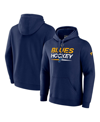 FANATICS MEN'S FANATICS NAVY ST. LOUIS BLUES AUTHENTIC PRO PULLOVER HOODIE