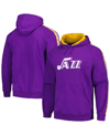 MITCHELL & NESS MEN'S MITCHELL & NESS PURPLE UTAH JAZZ HARDWOOD CLASSICS NIGHTS RAGLAN PULLOVER HOODIE