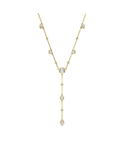 Swarovski Round Cut, Scattered Design, White, Gold-tone Imber Y Necklace