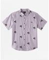 Billabong Sundays Mini Print Short Sleeve Cotton Button-up Shirt In Plum
