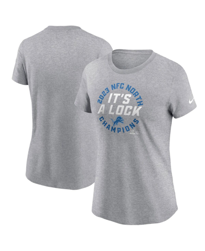 Nike Detroit Lions 2023 Nfc North Champions Trophy Collection  Women's Nfl T-shirt In Grey