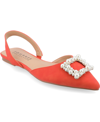 Journee Collection Women's Hannae Wide Width Embellished Flats In Orange