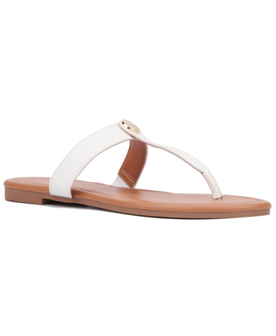 New York And Company Women's Adonia Flat Sandal In White